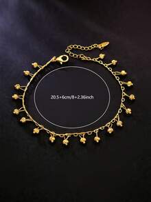 1 Pc Stylish Minimalist Vintage Beach Elegant Adjustable Casual Commute Anklet For Women - Yellow Gold - View 18