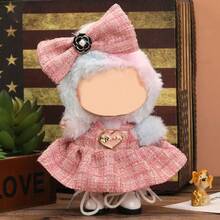 17cm Plush Doll Outfit - Cute Camellia Flower & Bow Suspender Dress For Labubu - Multicolor - View 9