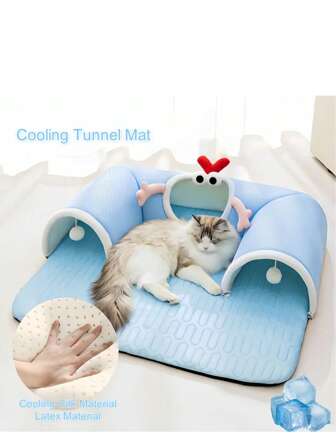 清凉夏日宠物游乐场，多功能猫咪隧道，适合兔子、仓鼠、小型犬和中型猫的玩具，四季宠物垫
