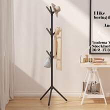 Modern Entryway Coat Rack - Sleek Floor Standing Garment Hanger For Jackets, Bags & Accessories