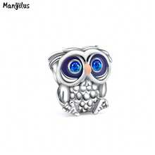 Manyilus Manyilus Original Sterling Silber Niedlicher Kaninchen Charm, Katze, kleiner Bär, Eule, Chamäleon, Eiscreme, Stern, Mond Charm Anhänger Perlen, geeignet für Armbänder & Halsketten Schmuckgeschenke für Frauen.