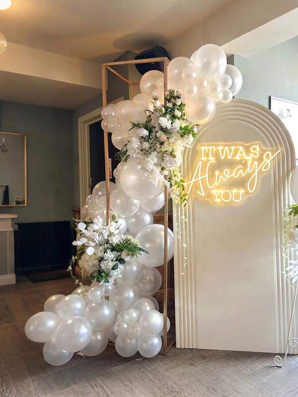 90 Stücke Perlweiße Ballons in verschiedenen Größen 5 10 Zoll, Weißer Ballon Girlanden Bogen Set, Königlich Weiße Latex Ballons für Geburtstag, Hochzeit, Babyparty Dekorationen. Perlweiß