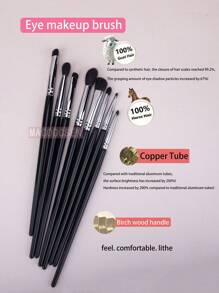 8 件套化妆眼影刷眼影混合折痕晕染阴影细节眼妆刷山羊毛、马毛、铜管、实木化妆工具