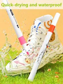 60 Colors Acrylic Paint Marker Pens, Suitable For Drawing And Art DIY Creation, Waterproof, Washable, Can Be Used For Painting On Fabric, Glass, Ceramic, Plastic And Most Surfaces,Paint Stationery For Art DIY Creation, Sketching, And Creating Beautiful Artworks In Offices, Schools, Students, Stationery, And School Supplies - Multicolor - View 7