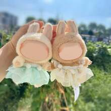 [仅衣服] 热销新款1/2/3代17厘米Labobo毛绒娃娃衣服，可爱甜美毛球吊带裙，适合 - 彩色 - 查看 3