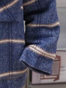 男童格子连帽休闲夹克，冬季 - 藍色 - 查看 5