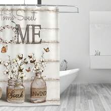 Rèm tắm Farmhouse Daisy Rèm tắm hoa cho trang trí phòng tắm trung tính, đồng quê, hoa, rèm tắm mộc mạc, vải polyester chống thấm nước, kích thước 60x72in, rèm tắm chống thấm nước có lót nam châm, có thể giặt bằng máy, kích thước 66x72in, bộ rèm tắm mềm mại có 12 móc, rèm tắm kích thước 36x72in, trang trí mùa thu chất lượng khách sạn - Bông - Xem 2