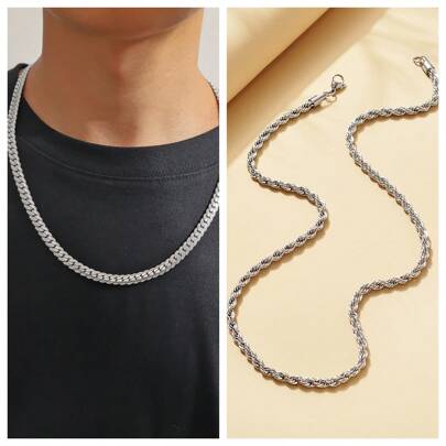 قلادة بسيطة من عظام الثعبان المضفرة للرجال قطعة واحدة