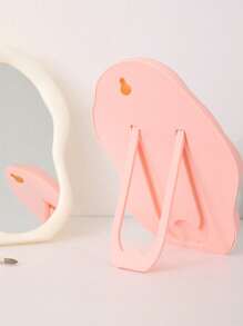 1 Portable Makeup Mirror With A Cloud Pattern Design-Desktop Makeup Mirror, Single-Sided Standing Makeup Mirror, Specially Shaped Wall Decoration Mirror, With A Polished Plastic Frame, Suitable For Dormitories, Offices, Homes, And Travel.