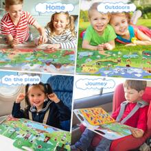 1 pezzo Libro di adesivi riutilizzabili per bambini, adesivi lavabili per bambini in età prescolare, regali per le vacanze, disponibili come regali per il ritorno a scuola, regali di compleanno, libro di adesivi, stile libro gelatina, puzzle di adesivi per l'educazione precoce, possono essere incollati ripetutamente. Include adesivi a tema mondo marino, animali, dinosauri e trasporti.