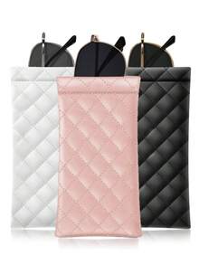 MIYIN 1 Piece Soft PU Double Glasses Case Sunglasses Pouch Holder Organizer Storage For Daily- Portable Squeeze Top Leather Glasses Case Minimalist Solid Color Argyle Anti-Scratch Glasses Storage Bag Eyewear Accessories Sunglasses, Sunglasses, Reading Glasses, Myopia Glasses, Astigmatism Glasses Storage Bag For Men And Women Back To School School Bag Travel Essentials Travel Organizer For Beach Summer Vacation Travel Accessories Travel Bag Vacation Holiday School Stuff Sunglasses Women