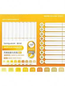 Languo 9支装丙烯颜料马克笔套装,720色可混色软头,适用于绘画、DIY手工、学校美术用品、绘画课程、返校季 - 彩色 - 查看 14