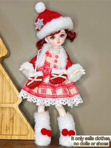 1pc Vintage Style, Sporty, And Academic Outfit, Suitable For 6-Inch BJD/30cm Doll Costume Change! A Doll Clothing Set That Melts The Heart Of Young Girls. (This Series Of Clothes Is Suitable For 30cm Dolls, And The 64# SKU Decorative Lace Is Random, Which Does Not Affect The Effect. Buyers Who Are Particular About This Should Be Cautious.) - Multicolor - View 3