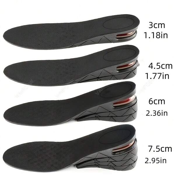 1.18-2.95inch Height Increasing Insoles, Invisible Height Increasing Cushion Insoles, Adjustable Heel Pads, Multi-Layer Height Increasing Support Pads, Invisible Foot Protection Pads, Free Height Increasing Half Insoles (2pcs Is 1 Pair)