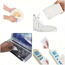 10/20/30 件套魔术刷和海绵套装 - 纳米洗碗、厨房擦拭、擦鞋、清洁和去污魔法，学生返校必备 - 白色 - 查看 7