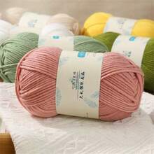 1pc 7-Ply Milk Cotton Yarn Ball, Chunky Yarn For Handmade Hats, Scarves, Slippers, Knitting & Crocheting Supplies - 1 Piece - View 9