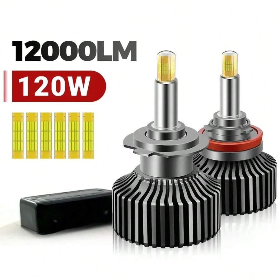 HYNBYZJ 2 件 3D 360 H7 LED 汽车大灯泡 Canbus H9 H11 雾灯 9006 Hb4 9005 Hb3 LED 即插即用汽车灯 6000K 12V - 白色 - 查看 1