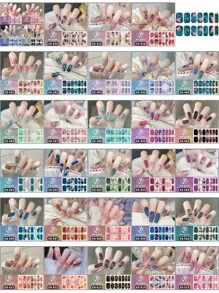 1pc No-Bake Marble Pattern Glitter Nail Stickers, Waterproof Peel-Off Nail Art Stickers, Full Nail Wrap, Women's Nail Art, Self-Adhesive Nail Stickers, Minimalist & Fashionable, Easy To Use, Suitable For Holiday Decoration, Party Decoration, Stage Decoration, Daily Decoration, Holiday Gifts, Birthday Gifts, A Perfect Gift For Loved Ones