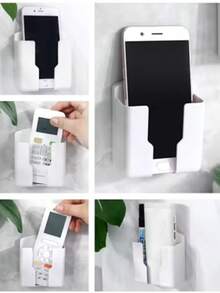 Universal White Air Conditioner Remote Control Mobile Phone Plug Holder Wall Mounted Box Storage For Air Conditioner