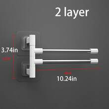 1 件浴室壁挂式毛巾架，可旋转厨房抹布架收纳架，多层无需钻孔 - 白色 - 查看 10