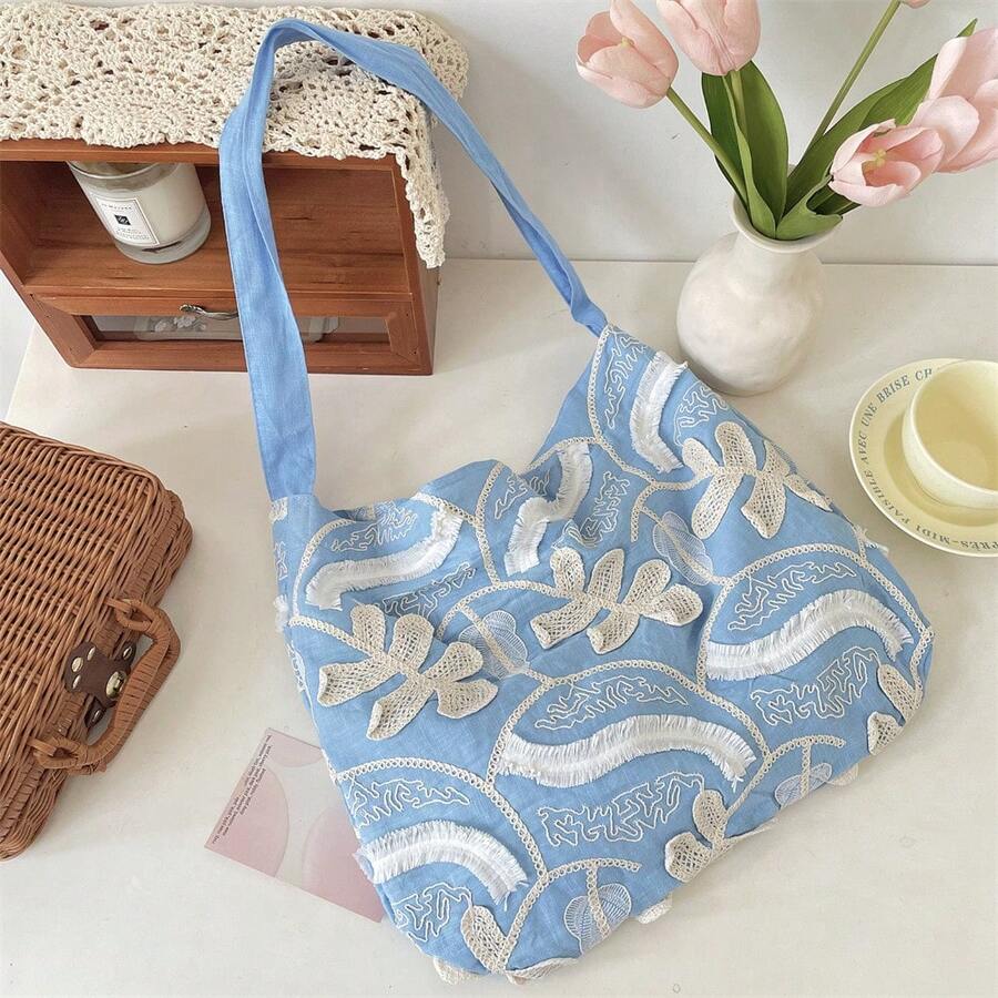 Women Shoulder Bags - 花朵天藍 - 查看 1