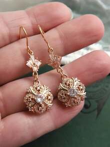 Gorgeous Victorian Earrings For Women  Synthesis Cubic Zirconia Dangle And Drop Earrings Wedding Engagement Bridal Jewelry Party Gifts - 耳環 - 查看 3