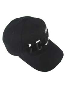 男女款字母卡车司机帽复古嘻哈棒球帽老爹帽 - 黑色 - 查看 1