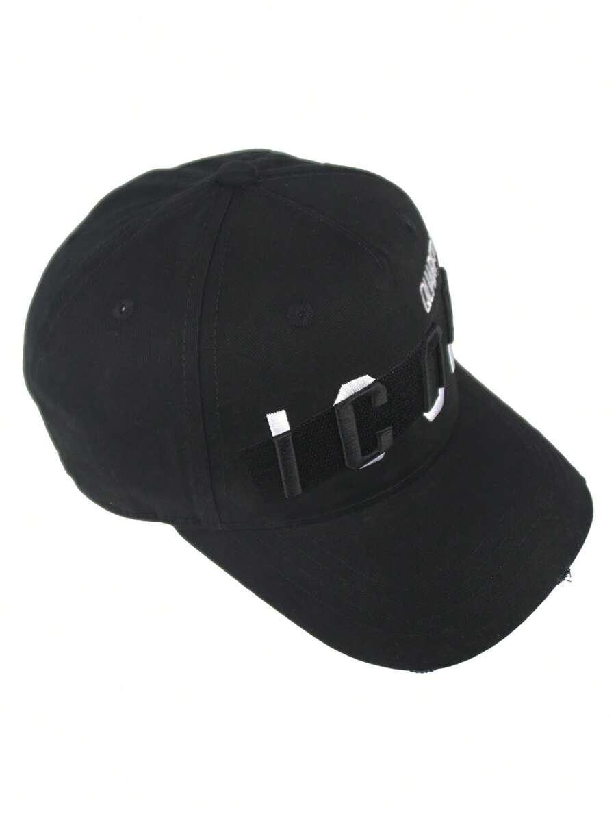 男女款字母卡车司机帽复古嘻哈棒球帽老爹帽 - 黑色 - 查看 1