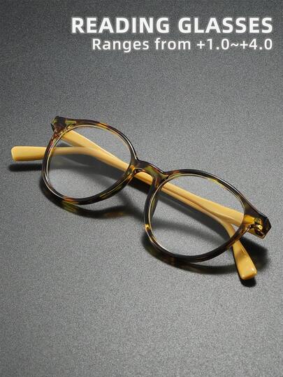 Unisex Prescription Glasses, New Cat Eye Patchwork Fashion Gradient Striped, Flexible Temples Frames, Reading Glasses For Daily Wear, Suitable For Sports, Anti-Slip, Computer, Sewing, Comfortable Reading, Anti-Eye Fatigue, Portable Design Fits Various Face Shapes, Available In Purple, Brown, Blue, Yellow, Multiple Colors, 7 Diopter Options, Holiday, Gift For Parents, Halloween, Valentine's Day, Christmas