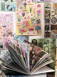 30 件镜面复古风格贴纸书，有趣的装饰贴纸，适合学生日记、剪贴簿 DIY