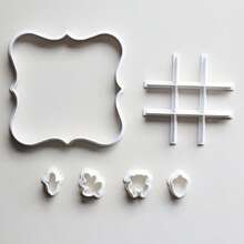 6 Pieces Of TicTacToe Dog Cookie Cutter, Gummy Cutter, And Clay Cutter With Checkerboard Texture, Dog, Paw, Doghouse, Bone, 4 Chess Piece Models To Choose From. - White - View 8