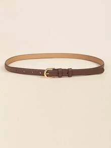 Casual Fashion Versatile Solid Color Buckle Belt, Random Delivery Fall, Autumn, Halloween - Coffee Brown - View 1