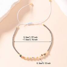 1 pieza Brazalete bohemio vintage de piedra natural, equilibra la ansiedad, mejora el sistema inmunológico, aleja el mal, mantiene el equilibrio - agrega significado a los accesorios corporales