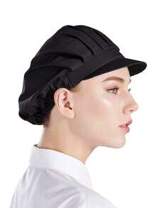 1/2顶男女通用防静电防油厨师帽，适用于厨房、面包房、餐厅、工厂、食堂