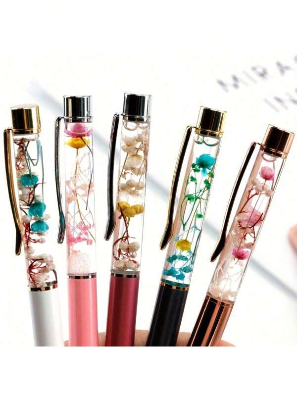 4 pièces/set Retour à l'école Style européen, moyen-oriental, coréen et japonais Ins Stylos d'écriture pour étudiants et bureau, nouveaux stylos-bille rétractables à bouton-poussoir encre noire 0,5 mm très attrayants et effaçables, 1 boîte livrée