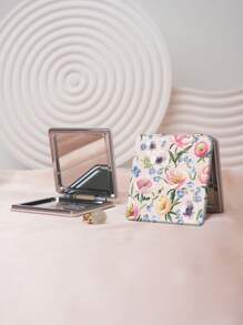 1pc Countryside Style Portable Vanity Mirror, Foldable Lightweight Ultra-Thin Handheld Mirror, PU Leather, Suitable For Multiple Scenarios And All People, Foldable Compact Mirror For Carrying,Makeup,Cheap,Room Decor,Vanity,Travel,Bedroom,Makeup Accessories,Mirror,Vanity Mirror,Mini Mirror,Compact Mirror,Mirror Small,Hand Mirror - Multicolor - View 3