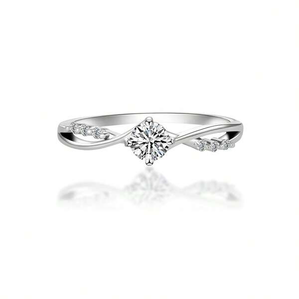 1pc 0.3 Carat Heart Shaped D Color VVS1 Clarity Moissanite Engagement Ring, S925 Sterling Silver, Eternal Commitment Wedding Ring Gift