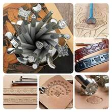 20pcs DIY Leather Craft Tool Set, Leather Stamping Tools, Punch Pliers, Leather Carving Embossing Punch