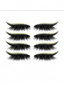 1 para wielokrotnego użytku eyelinerów i naklejek na rzęsy, sztuczne rzęsy, cekinowy cień do powiek