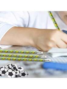 Bộ 12 bút chì thể thao kèm tẩy hình quả bóng đá, bút chì hình quả bóng đá có tẩy hình cầu, đồ dùng văn phòng phẩm chủ đề thể thao - Bút chì gỗ, thích hợp làm quà tặng sinh nhật theo chủ đề (Màu ngẫu nhiên) - màu xanh lá - Xem 8