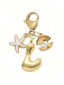 1 Stück A-Z Buchstaben Gold Bubble Buchstabe süßer Anhänger Schlüsselanhänger, Muschel- und Seestern-Accessoires, Schlüsselanhänger, Ringtasche, Rucksack-Anhänger, Auto-Anhänger, perfekt für Urlaub, Einkaufen, Strand, Camping, Geldbörse und Handtaschen-Accessoires. Geeignet als Geschenk für Frauen, Freunde, Klassenkameraden, Dekorationen, modisches kreatives Design Geburtstagsgeschenk, Sommer-Taschenbaumeln, modisches Accessoire für Damen, langanhaltend Metallschlüsselring, ästhetisches Geschenkidee, neuartiger Schlüsselanhänger, Rückkehr zur Schule Auto-Accessoires Goth Y2k' - Verschiedenfarbig - Übersicht 37