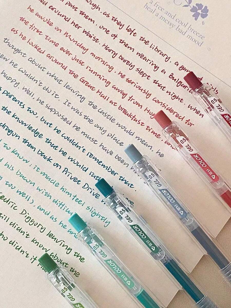 Languo A Set Of 9-Color Large-Capacity Colored Gel Pens, Multi-Color Non-Transparent Doodle Pens, Simple And Cute Ins Style Morandi Color Multi-Color Candy Color Planner Pens, Student Art Character Comic Drawing Note-Taking Colored Pens,For School Supplies,Back To School