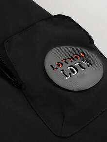 LEDUNTINO Men's Autumn/Winter Fashion Zip-Up Outdoor Casual Jacket, Solid Color, Multi-Pocket Design, Detachable Hood, Letter Print, Boyfriend Gift, Thick Style, Suitable For Autumn/Winter Outings And Daily Wear, Winter Tops