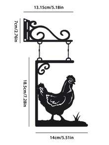 1 件，复古公鸡门牌，金属农舍装饰，挂墙装饰，适用于门廊、花园、露台