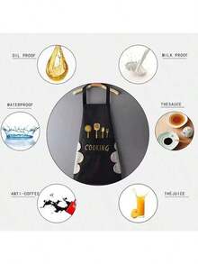 2‑Pack Water‑Drop Resistant Kitchen Bib Aprons With Built‑In Hand Towel & 2 Pockets – Adjustable Unisex Chef Aprons - Kiểu 1 - Xem 4