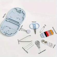 Scandinavian Style Mini Sewing Kit - Portable And Lightweight, With Tools Including Scissors, Needles, And Pins - Perfect For Home, Travel, And Hotel Use - Available In Light Blue Or Pink, Sewing Supplies Accessories