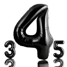 40 英寸黑色数字铝箔气球，大型聚酯数字气球，适用于生日派对装饰、结婚周年纪念活动装饰 - 黑色 - 查看 16