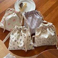 Women Tote Bags - 底灰點粉小花 - 查看 1