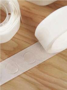 100张/卷透明双面点胶气球贴纸，适用于婚礼和生日装饰 - 無色 - 查看 2