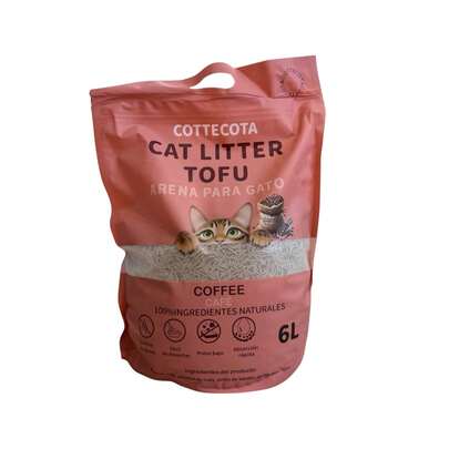 Arena para Gatos 6 L de Tofu ecológico Vegetal, Vainilla, Café y Lavanda Lecho natural para Gatos Libre de Polvo Arena Natural Aglomerante ,Arena para mascota vegetal absorvente , Arena de tofu para gatos antiolor y absorvente